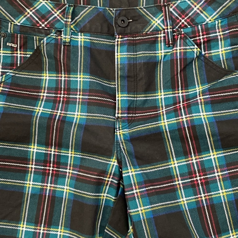 Grunge Indie Sleeze G Star Raw Plaid Mid Boyfriend Trousers Size 28